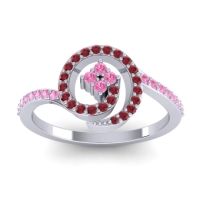 Pink Tourmaline Fashion Ring In 14k White Gold With Ruby – Valaya Simple Ring