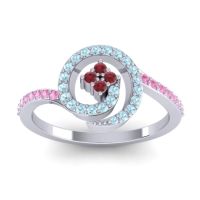 Ruby Fashion Ring In Palladium With Aquamarine And Pink Tourmaline – Valaya Simple Ring