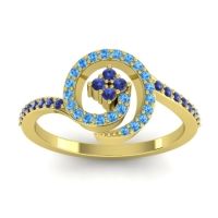 Blue Sapphire Fashion Ring In 18k Yellow Gold With Swiss Blue Topaz – Valaya Simple Ring