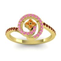 Citrine Fashion Ring In 18k Yellow Gold With Pink Tourmaline And Garnet – Valaya Simple Ring