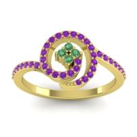Emerald Fashion Ring In 14k Yellow Gold With Amethyst – Valaya Simple Ring