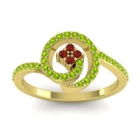 Garnet Fashion Ring In 18k Yellow Gold With Peridot – Valaya Simple Ring