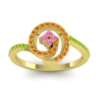 Pink Tourmaline Fashion Ring In 18k Yellow Gold With Citrine And Peridot – Valaya Simple Ring