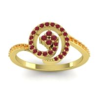 Ruby Fashion Ring In 14k Yellow Gold With Citrine – Valaya Simple Ring