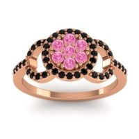 Pink Tourmaline Fashion Ring In 14K Rose Gold With Black Onyx – Zirisa Statement Ring