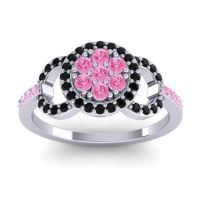 Pink Tourmaline Fashion Ring In 14k White Gold With Black Onyx – Zirisa Statement Ring
