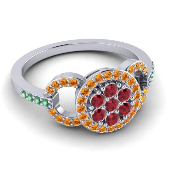 Statement Floral Pave Zirisa Ring
