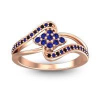 Blue Sapphire Fashion Ring In 14K Rose Gold With Black Onyx – Nakha Statement Ring