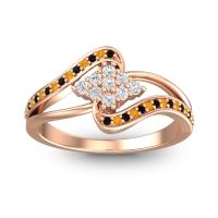 Lab Diamond Fashion Ring In 18K Rose Gold With Black Onyx And Citrine – Nakha Statement Ring