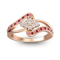 Diamond Fashion Ring In 18K Rose Gold With Pink Tourmaline And Garnet – Nakha Statement Ring