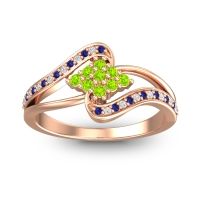 Peridot Fashion Ring In 18K Rose Gold With Blue Sapphire And Diamond – Nakha Statement Ring