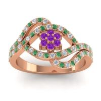 Statement Floral Pave Gahana Ring