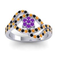 Statement Floral Pave Gahana Ring