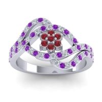 Statement Floral Pave Gahana Ring