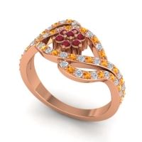 Statement Floral Pave Gahana Ring