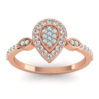 Aquamarine Fashion Ring In 14K Rose Gold With Lab Diamond – Tambula Statement Ring