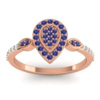 Blue Sapphire Fashion Ring In 18K Rose Gold With Aquamarine – Tambula Statement Ring