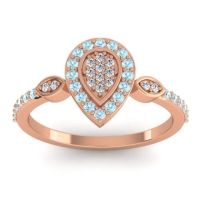 Lab Diamond Fashion Ring In 18K Rose Gold With Aquamarine – Tambula Statement Ring