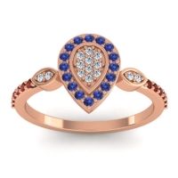 Lab Diamond Fashion Ring In 18K Rose Gold With Blue Sapphire And Garnet – Tambula Statement Ring