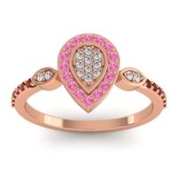 Diamond Fashion Ring In 18K Rose Gold With Pink Tourmaline And Garnet – Tambula Statement Ring