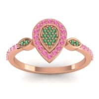 Emerald Fashion Ring In 14K Rose Gold With Pink Tourmaline – Tambula Statement Ring