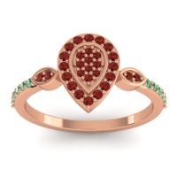 Garnet Fashion Ring In 14K Rose Gold With Emerald – Tambula Statement Ring