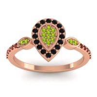 Peridot Fashion Ring In 18K Rose Gold With Black Onyx And Garnet – Tambula Statement Ring
