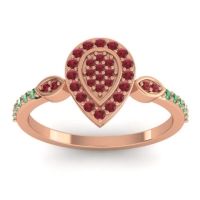 Ruby Fashion Ring In 14K Rose Gold With Emerald – Tambula Statement Ring