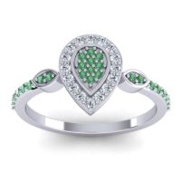Emerald Fashion Ring In Palladium With Lab Diamond – Tambula Statement Ring