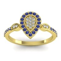 Diamond Fashion Ring In 14k Yellow Gold With Blue Sapphire – Tambula Statement Ring