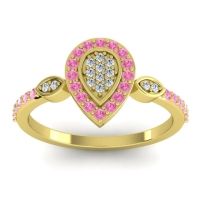 Diamond Fashion Ring In 18k Yellow Gold With Pink Tourmaline – Tambula Statement Ring