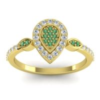 Emerald Fashion Ring In 14k Yellow Gold With Lab Diamond – Tambula Statement Ring