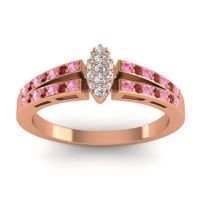 Lab Diamond Fashion Ring In 14K Rose Gold With Pink Tourmaline And Ruby – Tari Statement Ring