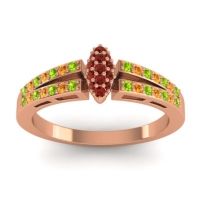 Garnet Fashion Ring In 14K Rose Gold With Peridot And Citrine – Tari Statement Ring