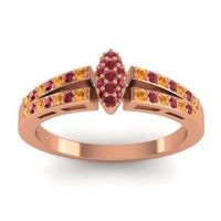 Ruby Fashion Ring In 14K Rose Gold With Citrine – Tari Statement Ring