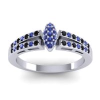 Blue Sapphire Fashion Ring In 14k White Gold With Black Onyx – Tari Statement Ring
