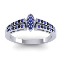 Blue Sapphire Fashion Ring In 14k White Gold With Black Onyx – Tari Statement Ring