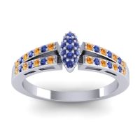 Blue Sapphire Fashion Ring In 14k White Gold With Citrine – Tari Statement Ring