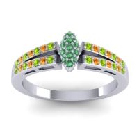 Emerald Fashion Ring In 14k White Gold With Peridot And Citrine – Tari Statement Ring