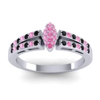Pink Tourmaline Fashion Ring In 14k White Gold With Black Onyx – Tari Statement Ring