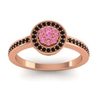 Pink Tourmaline Fashion Ring In 14K Rose Gold With Black Onyx – Varasana Statement Ring