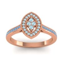 Aquamarine Fashion Ring In 14K Rose Gold With Swiss Blue Topaz – Sipa Statement Ring