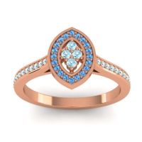 Aquamarine Fashion Ring In 14K Rose Gold With Swiss Blue Topaz – Sipa Statement Ring