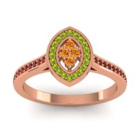Citrine Fashion Ring In 14K Rose Gold With Peridot And Garnet – Sipa Statement Ring