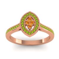 Citrine Fashion Ring In 14K Rose Gold With Peridot – Sipa Statement Ring