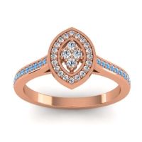 Diamond Fashion Ring In 18K Rose Gold With Lab Diamond And Swiss Blue Topaz – Sipa Statement Ring