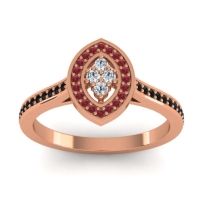 Diamond Fashion Ring In 14K Rose Gold With Ruby And Black Onyx – Sipa Statement Ring