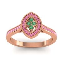 Emerald Fashion Ring In 14K Rose Gold With Pink Tourmaline – Sipa Statement Ring