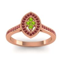 Peridot Fashion Ring In 14K Rose Gold With Ruby – Sipa Statement Ring