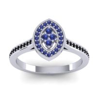Blue Sapphire Fashion Ring In 14k White Gold With Black Onyx – Sipa Statement Ring